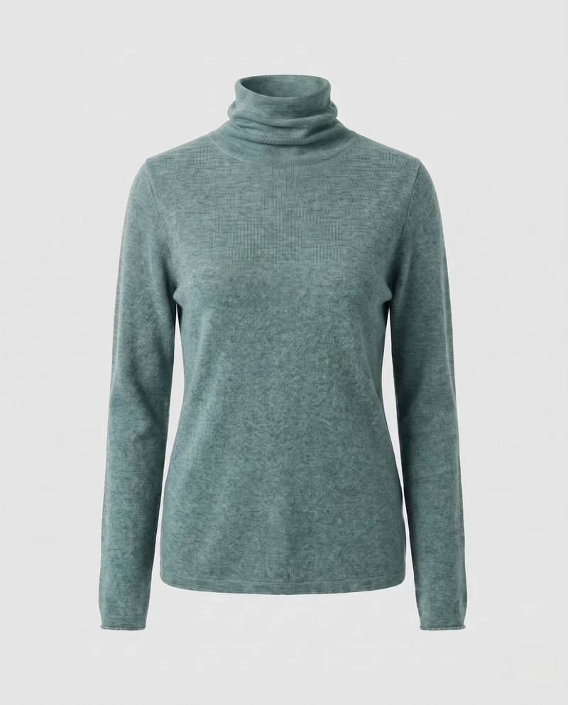 Damen Feiner Rollkragenpullover aus Kaschmir-Mix mit schlanker Silhouette Nord Taschen