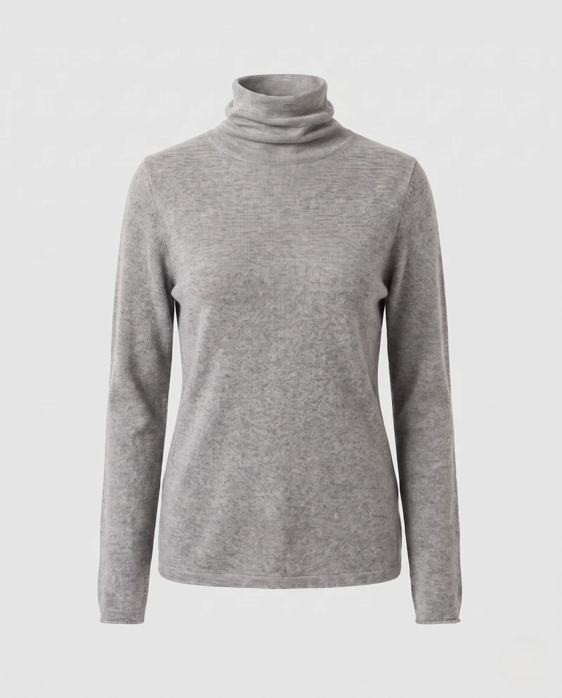 Damen Feiner Rollkragenpullover aus Kaschmir-Mix mit schlanker Silhouette Nord Taschen