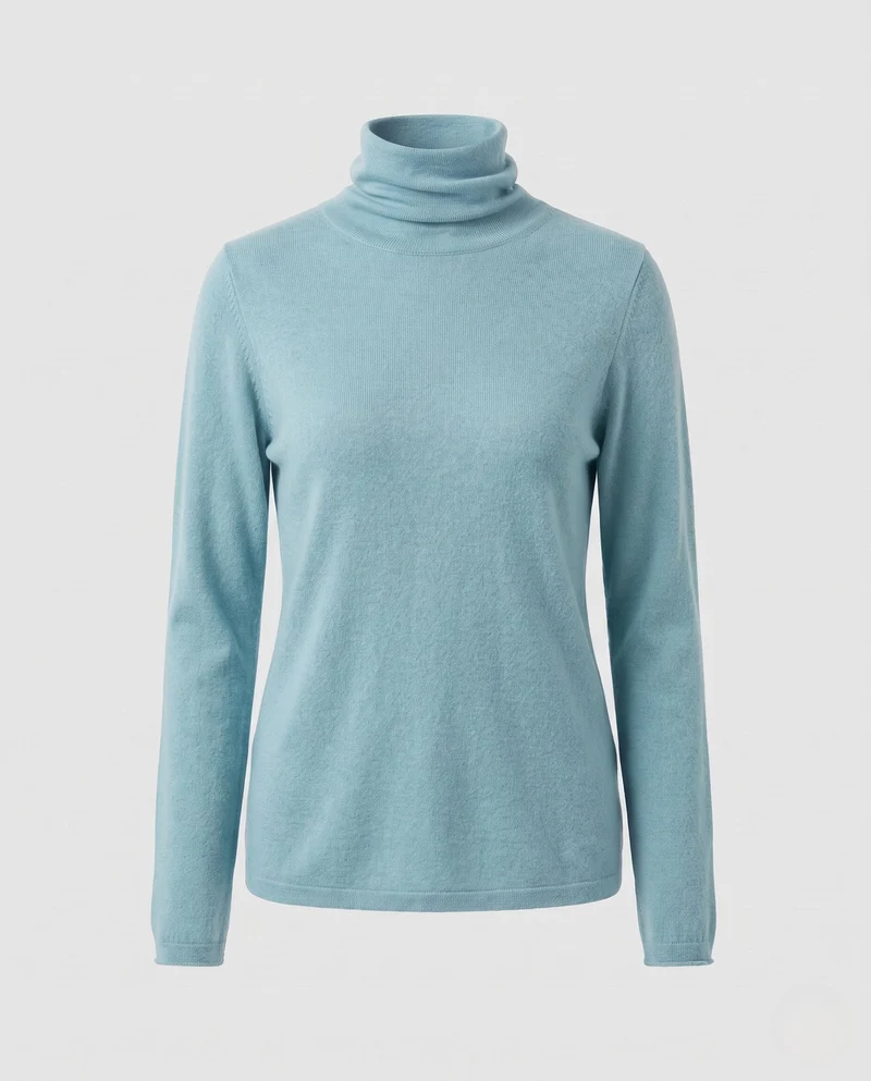 Damen Feiner Rollkragenpullover aus Kaschmir-Mix mit schlanker Silhouette Nord Taschen
