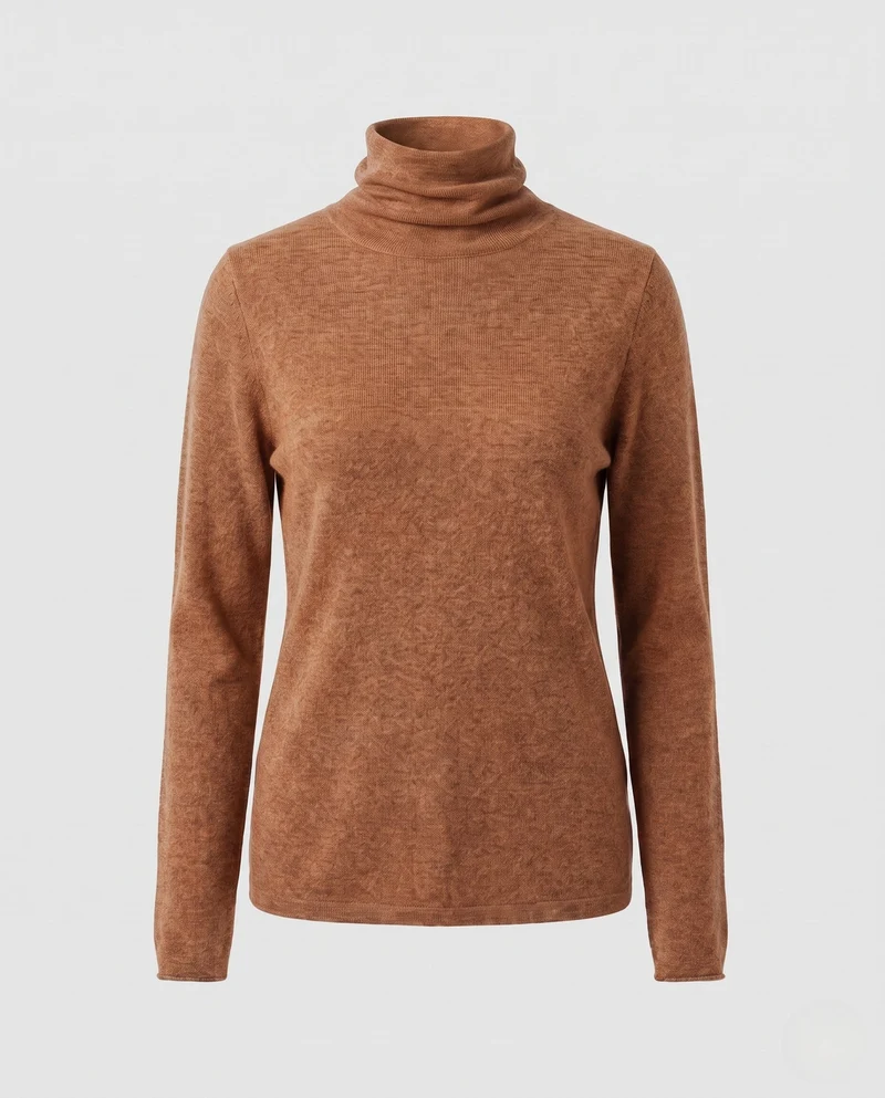 Damen Feiner Rollkragenpullover aus Kaschmir-Mix mit schlanker Silhouette Nord Taschen