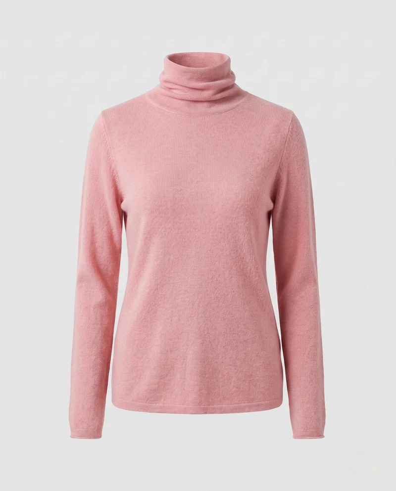 Damen Feiner Rollkragenpullover aus Kaschmir-Mix mit schlanker Silhouette Nord Taschen