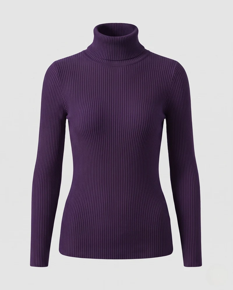 Damen Feiner Rippstrick Rollkragenpullover aus Stretch-MischgewNord Taschene Nord Taschen