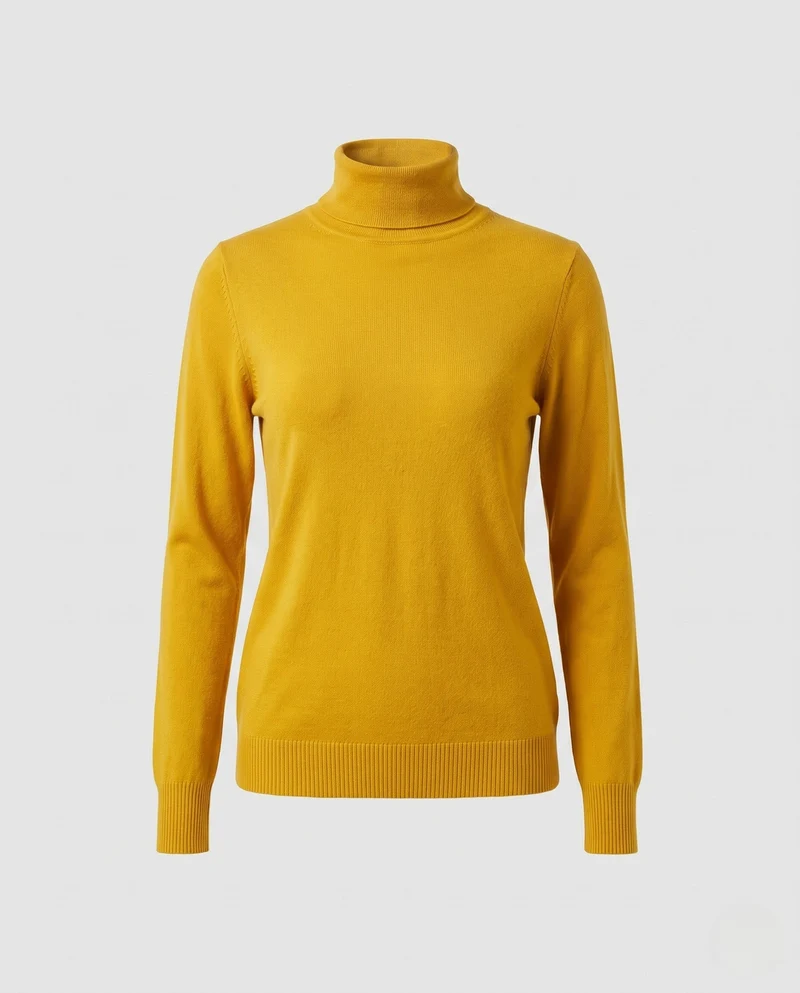 Damen Feiner Rollkragen-Strickpullover aus leichtem Merino-Mix