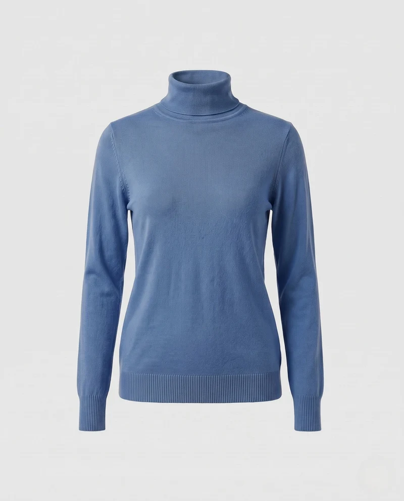 Damen Feiner Rollkragen-Strickpullover aus leichtem Merino-Mix