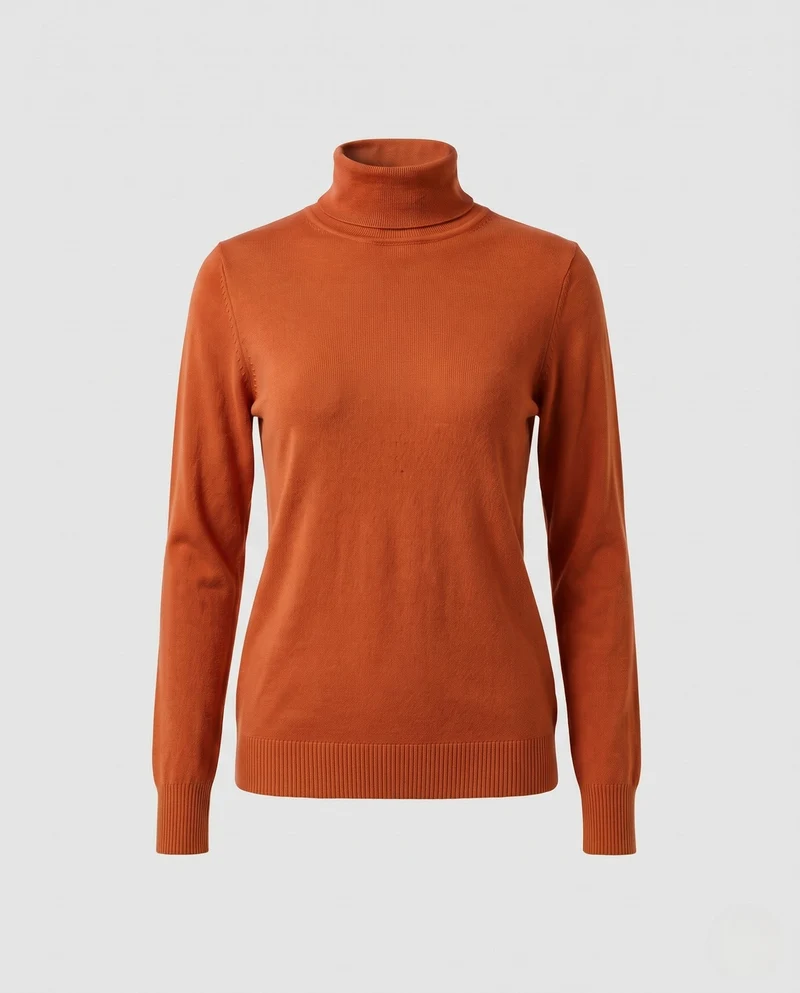 Damen Feiner Rollkragen-Strickpullover aus leichtem Merino-Mix