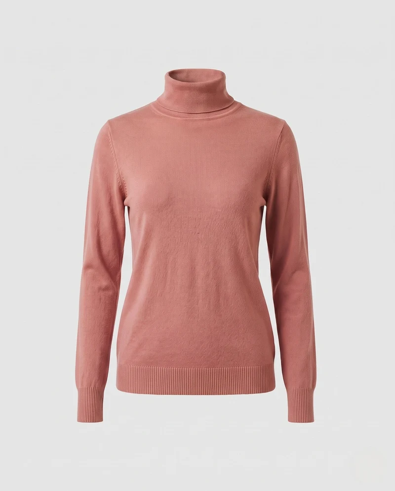 Damen Feiner Rollkragen-Strickpullover aus leichtem Merino-Mix