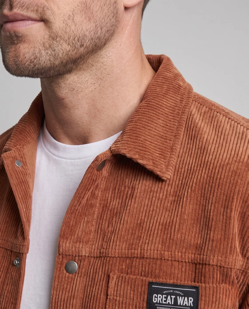 Herren Strukturierte Baumwolljacke Nord Taschen