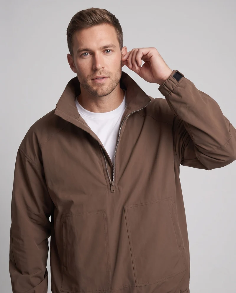 Herren urbane Übergangsjacke mit hohem Kragen Nord Taschen
