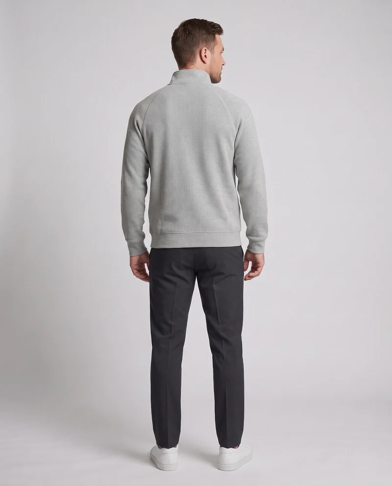 Herren Urbaner Stehkragenpullover mit Reißverschluss Nord Taschen