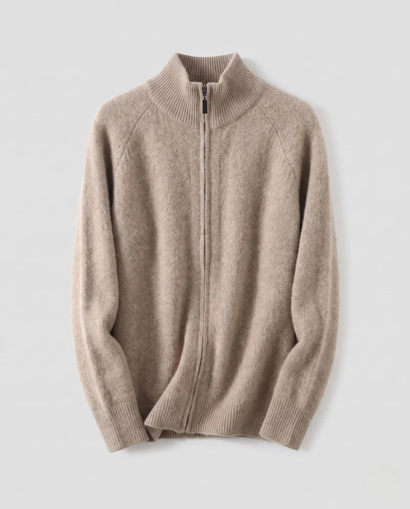 Damen Flauschiger Zip‑Up‑Mockneck‑Cardigan mit kaschmirähnlicher Haptik Nord Taschen
