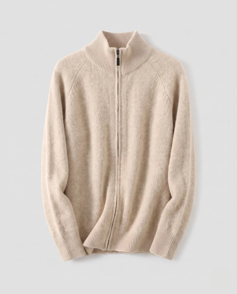 Damen Flauschiger Zip‑Up‑Mockneck‑Cardigan mit kaschmirähnlicher Haptik Nord Taschen