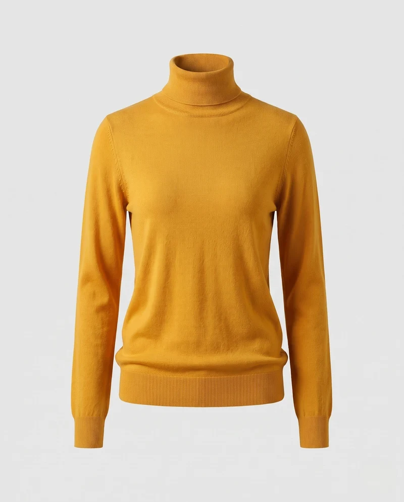 Damen Feinstrick-Rollkragenpullover in körpernaher Passform Nord Taschen