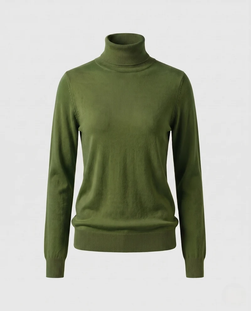 Damen Feinstrick-Rollkragenpullover in körpernaher Passform Nord Taschen