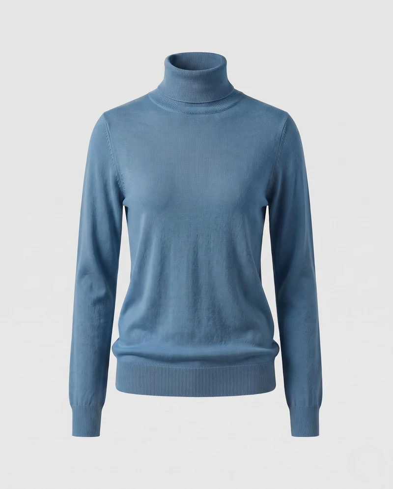 Damen Feinstrick-Rollkragenpullover in körpernaher Passform Nord Taschen