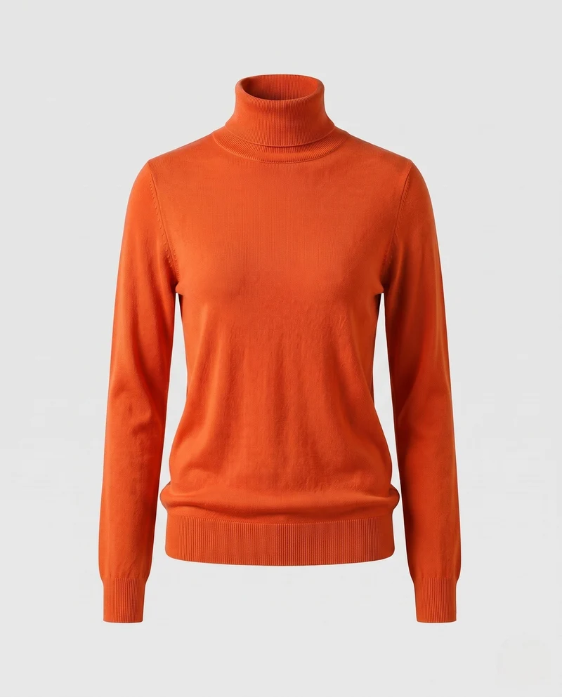 Damen Feinstrick-Rollkragenpullover in körpernaher Passform Nord Taschen