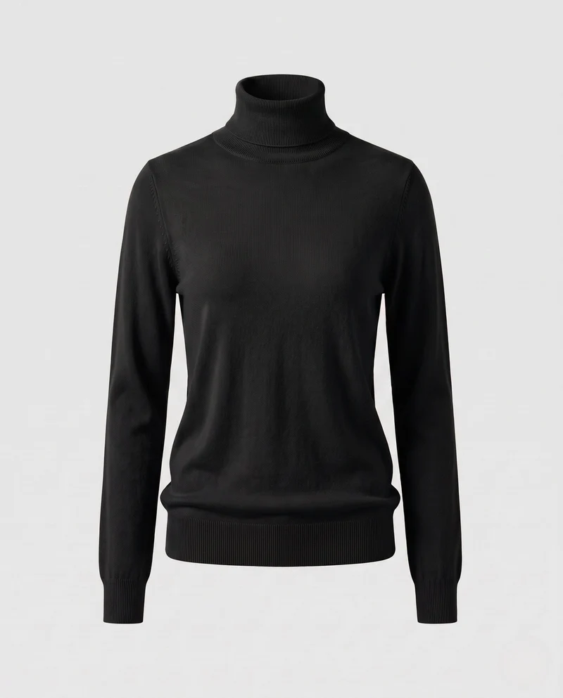 Damen Feinstrick-Rollkragenpullover in körpernaher Passform Nord Taschen