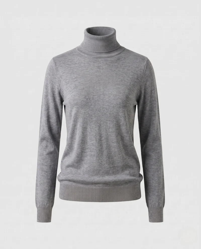 Damen Feinstrick-Rollkragenpullover in körpernaher Passform Nord Taschen