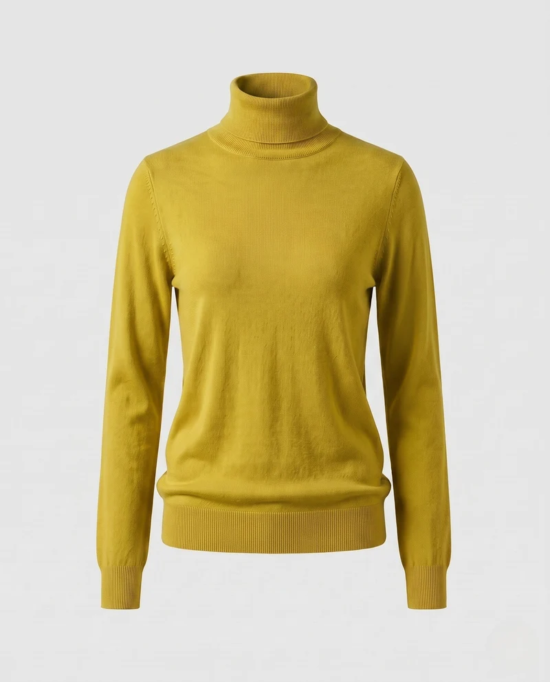 Damen Feinstrick-Rollkragenpullover in körpernaher Passform Nord Taschen