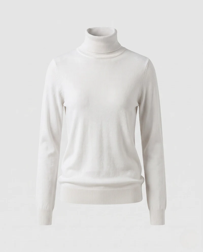 Damen Feinstrick-Rollkragenpullover in körpernaher Passform Nord Taschen