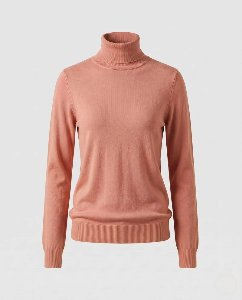 Damen Feinstrick-Rollkragenpullover in körpernaher Passform Nord Taschen