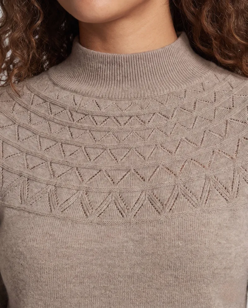 Damen Feinstrick-Rolli mit zierlicher Ajourstruktur und kaschmirweichem Finish Nord Taschen