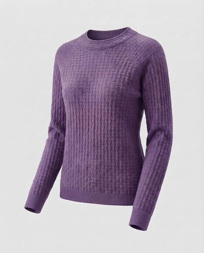 Damen Feinstrick-Pullover mit strukturierter WNord Taschenoptik, Rundhalsausschnitt und kaschmirähnlicher Haptik Nord Taschen