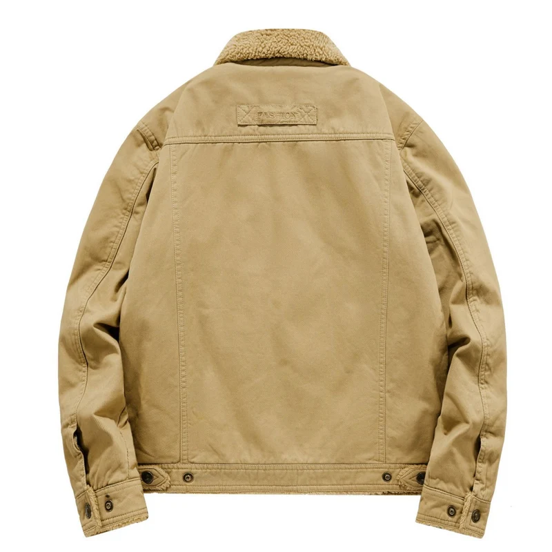 Herren Canvas‑Fieldjacke mit Teddyfutter, Brusttaschen und robuster Knopfleiste Nord Taschen