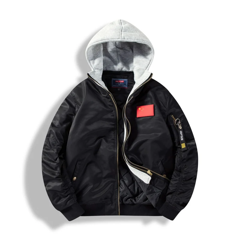 Herren Bomberjacke mit abnehmbarer Kapuzen-Innenseele und gesteppter Thermofütterung Nord Taschen