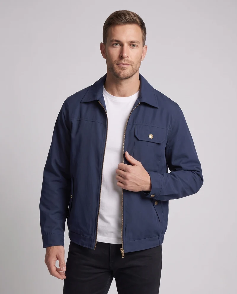 Herren Utility-Harringtonjacke mit Brusttasche & Reißverschluss Nord Taschen