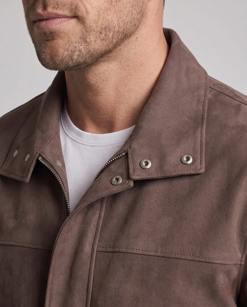 Herren Veloursleder‑Optik Overshirt‑Bomberjacke mit Pattentaschen Nord Taschen
