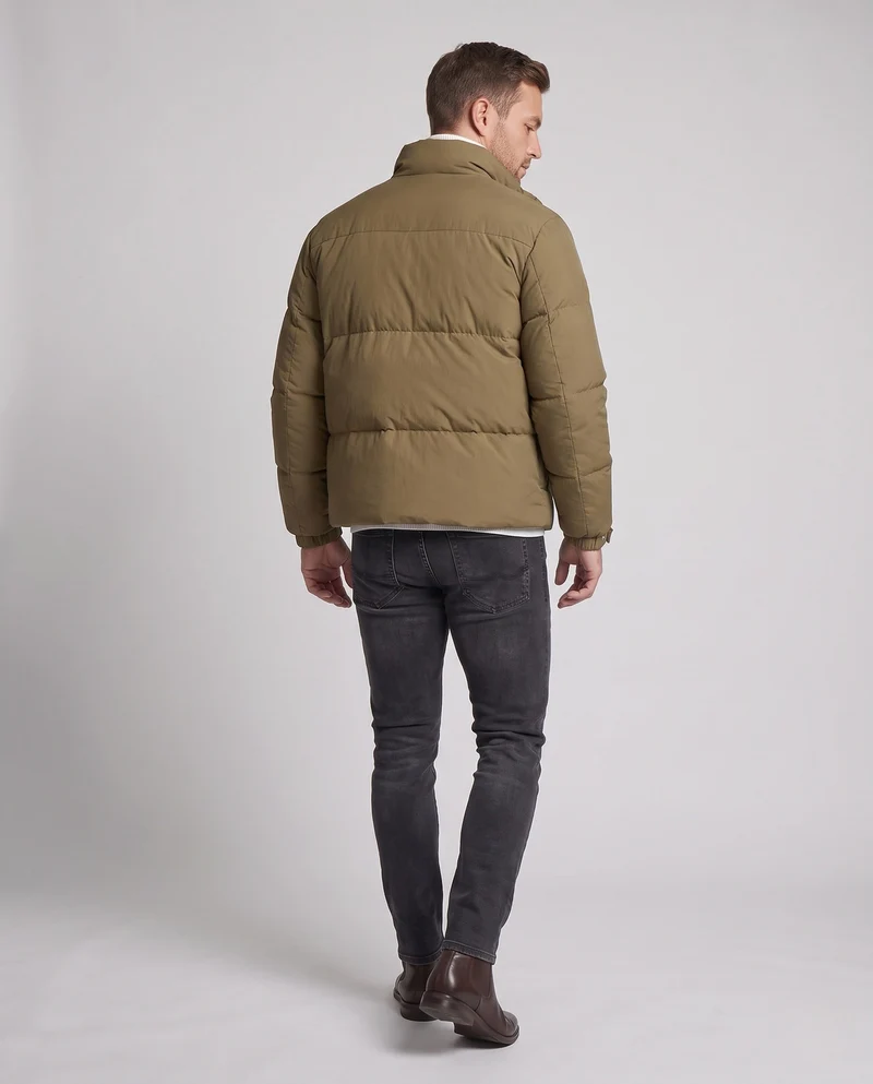 Herren Urbaner Kurz-Puffer mit hohem Stehkragen, Brustreißverschluss & winddichter Hülle Nord Taschen