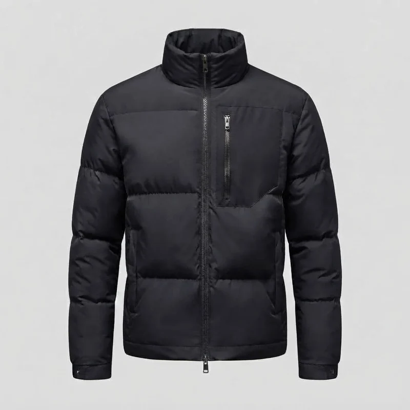 Herren Urbaner Kurz-Puffer mit hohem Stehkragen, Brustreißverschluss & winddichter Hülle Nord Taschen