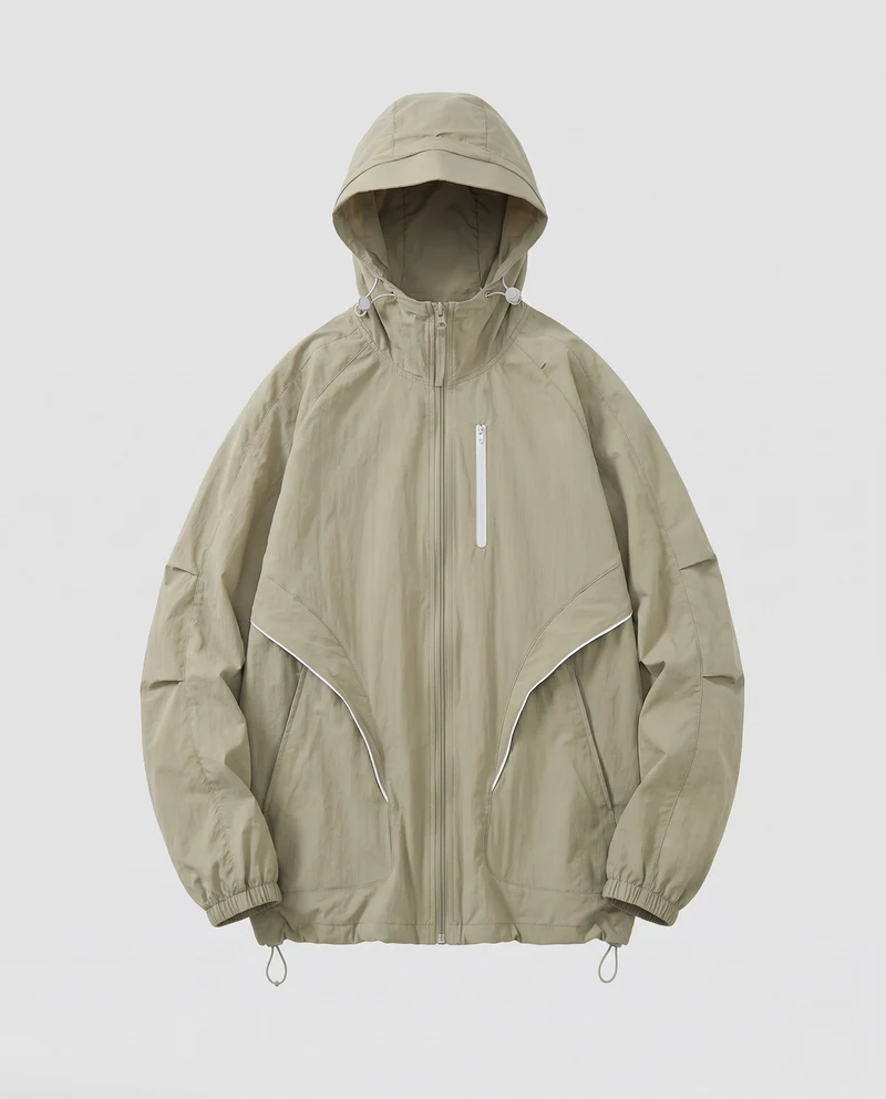 Herren ultraleichte UV-Schutz-Kapuzen-Übergangsjacke mit wasserabweisender, atmungsaktiver Membran & reflektierenden Details Nord Taschen