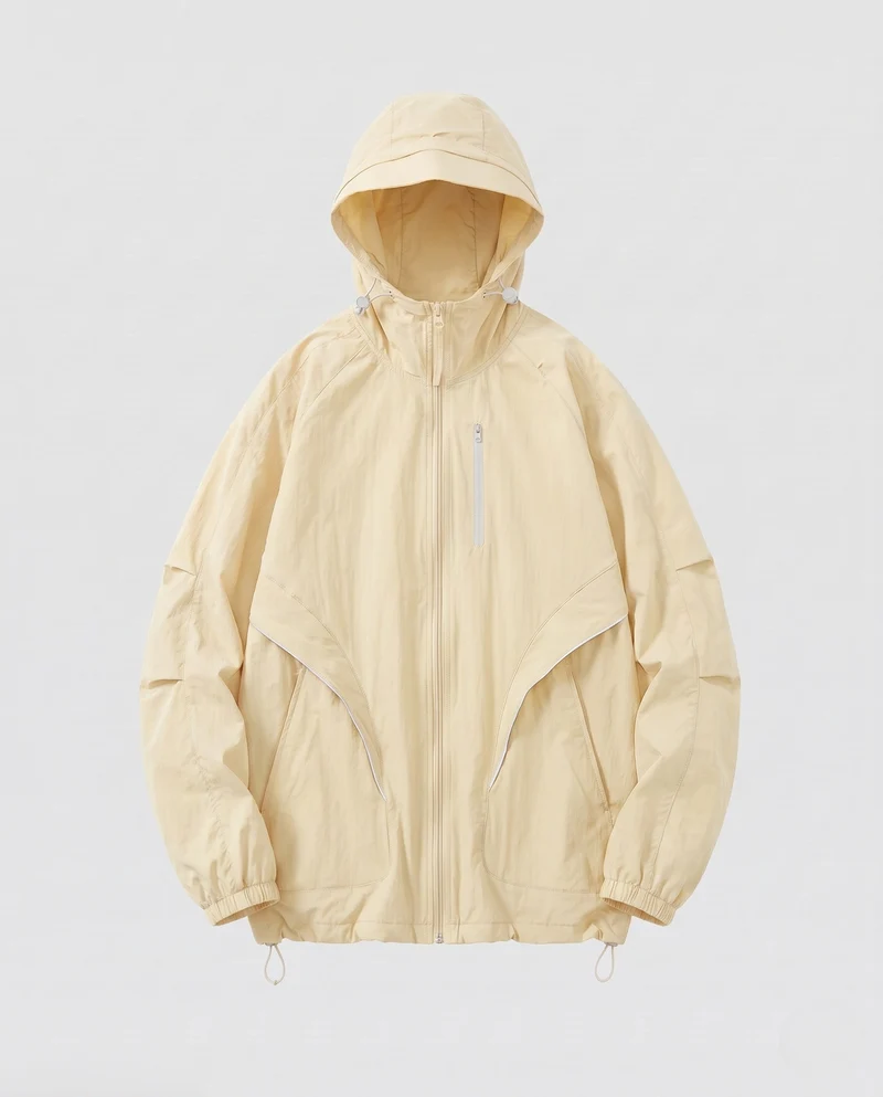 Herren ultraleichte UV-Schutz-Kapuzen-Übergangsjacke mit wasserabweisender, atmungsaktiver Membran & reflektierenden Details Nord Taschen