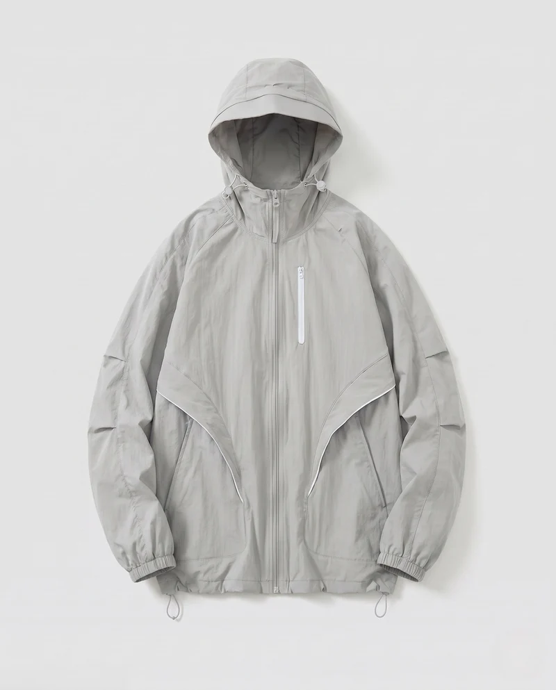 Herren ultraleichte UV-Schutz-Kapuzen-Übergangsjacke mit wasserabweisender, atmungsaktiver Membran & reflektierenden Details Nord Taschen