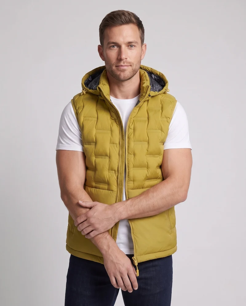 Herren Ultraleichte gesteppte Thermoweste mit Kapuze, Packfunktion & windabweisender Oberfläche Nord Taschen