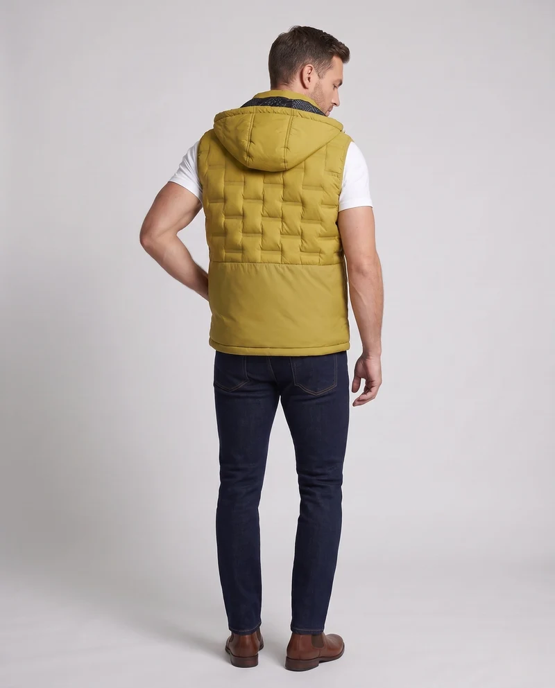Herren Ultraleichte gesteppte Thermoweste mit Kapuze, Packfunktion & windabweisender Oberfläche Nord Taschen