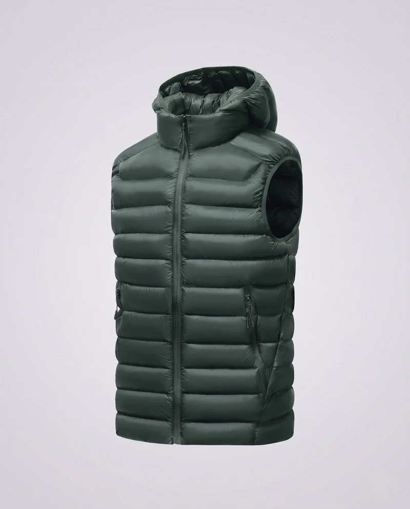 Herren Ultraleichte gesteppte Thermoweste mit Kapuze, Packfunktion & windabweisender Oberfläche Nord Taschen