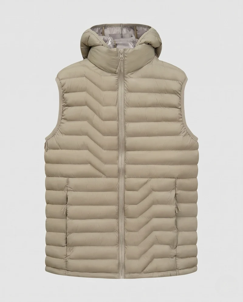 Herren Ultraleichte gesteppte Thermoweste mit Kapuze, Packfunktion & windabweisender Oberfläche Nord Taschen