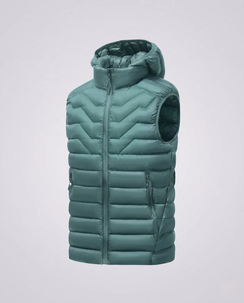 Herren Ultraleichte gesteppte Thermoweste mit Kapuze, Packfunktion & windabweisender Oberfläche Nord Taschen