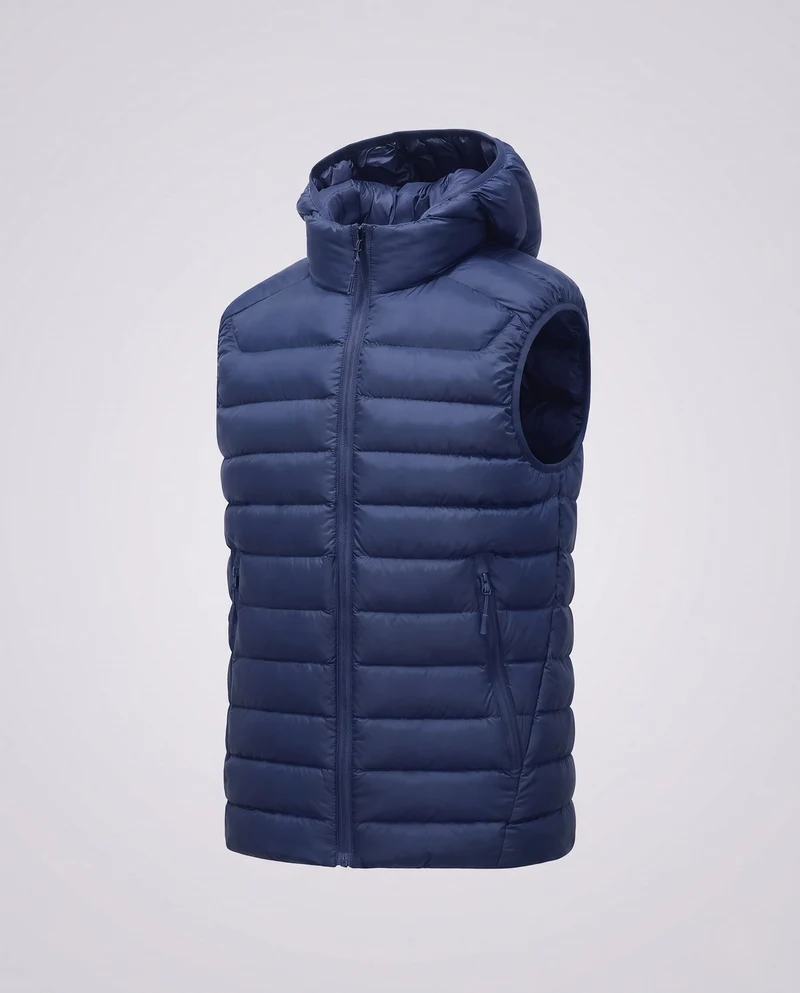 Herren Ultraleichte gesteppte Thermoweste mit Kapuze, Packfunktion & windabweisender Oberfläche Nord Taschen