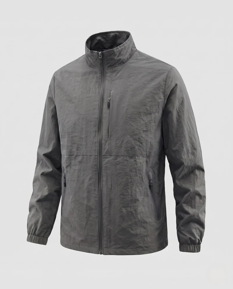 Herren Ultraleichte Utility-Fieldjacke mit Stehkragen, Brust‑Zipper & elastischen Bündchen Nord Taschen
