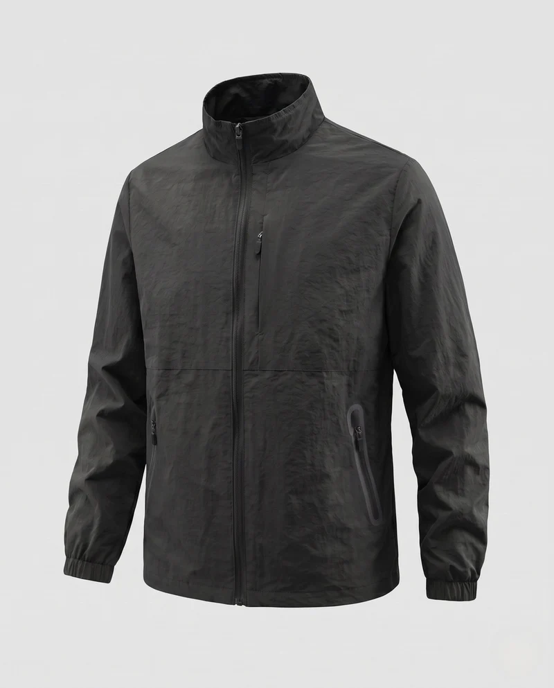 Herren Ultraleichte Utility-Fieldjacke mit Stehkragen, Brust‑Zipper & elastischen Bündchen Nord Taschen