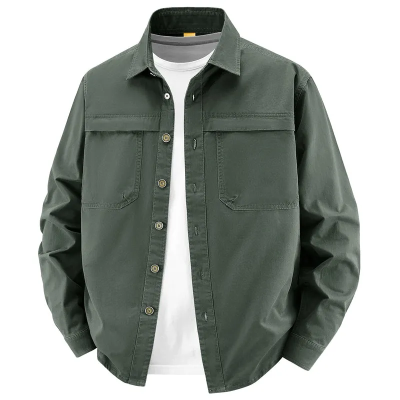 Herren Overshirt aus Baumwoll‑Twill mit zwei Brustklappen und relaxed Fit Nord Taschen