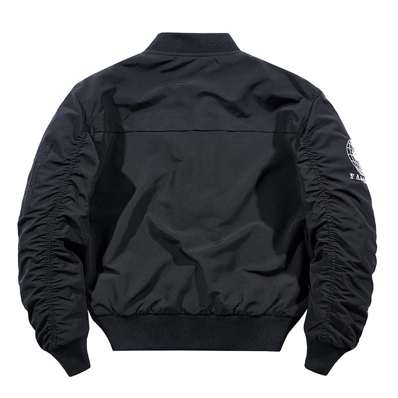 Herren Nylon-Bomberjacke im Flieger-Style mit Reißverschluss-Ärmeltasche und kontrastierendem Innenfutter Nord Taschen