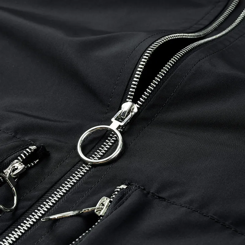 Herren Nylon-Bomberjacke im Flieger-Style mit Reißverschluss-Ärmeltasche und kontrastierendem Innenfutter Nord Taschen