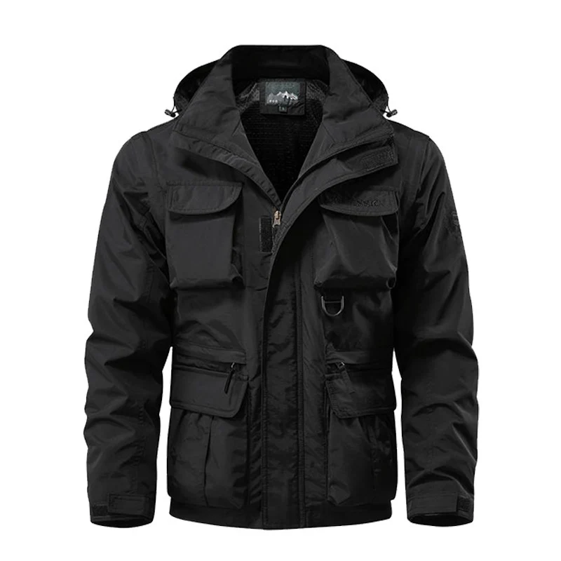 Herren Multifunktionale Fieldjacke mit Kapuze wasserabweisendem Shell und Organizer-Taschen Nord Taschen