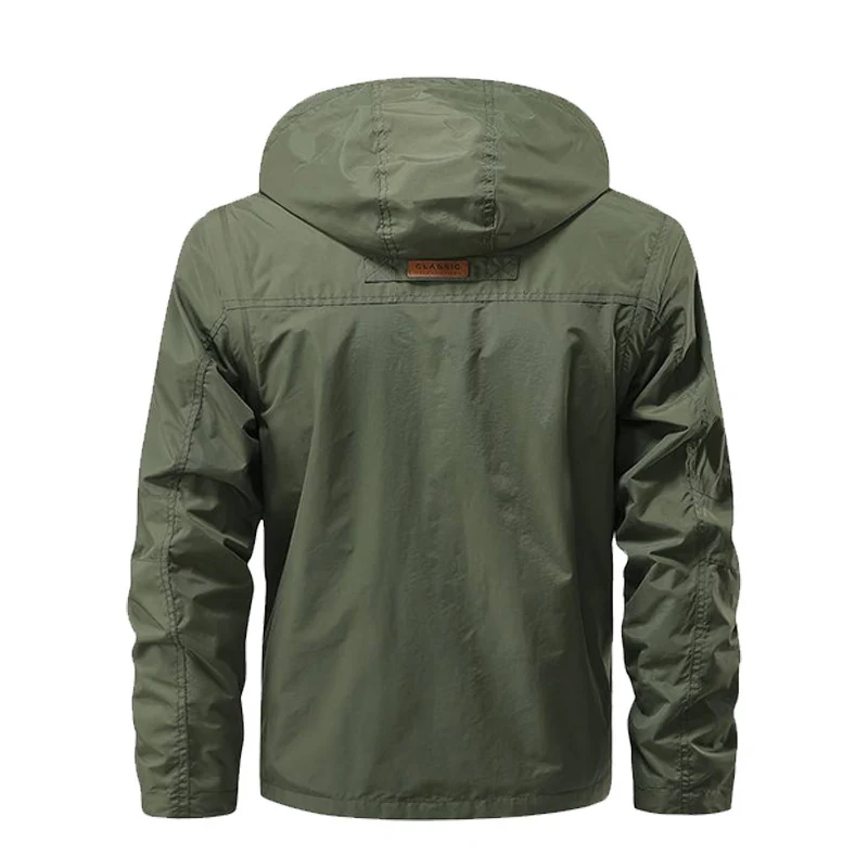 Herren Multifunktionale Fieldjacke mit Kapuze wasserabweisendem Shell und Organizer-Taschen Nord Taschen