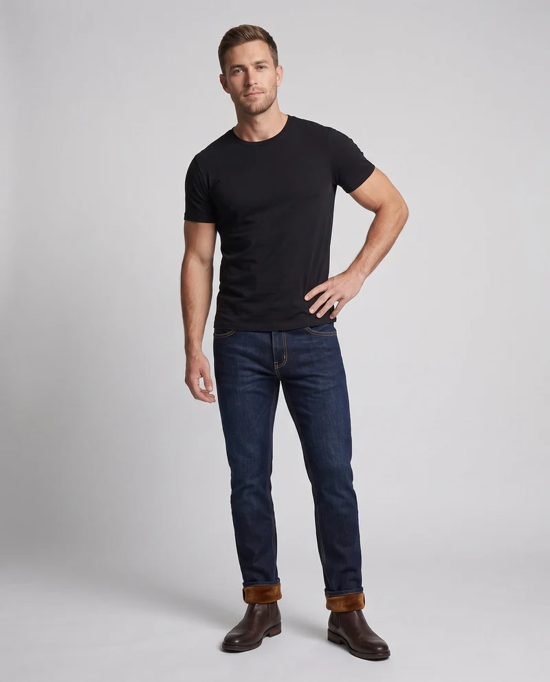 Herren Warme gefütterte Jeans Nord Taschen