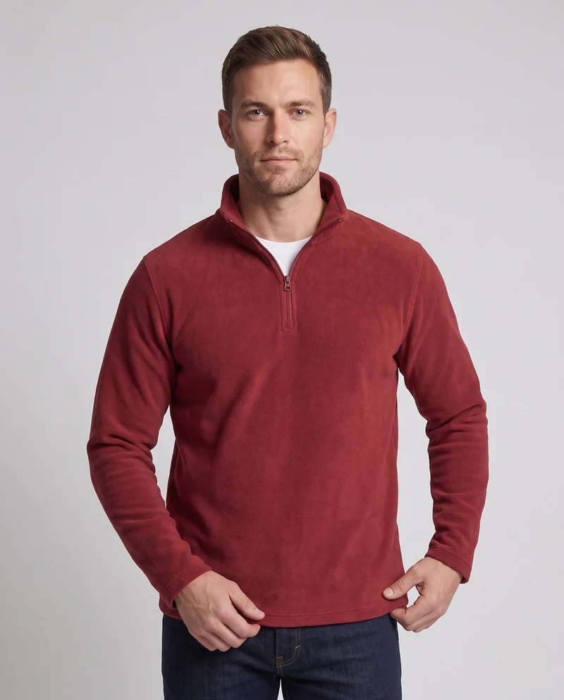 Herren Weiche Fleecejacke mit Stehkragen Nord Taschen